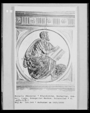 Reliefs mit Darstellung der Evangelisten und Szenen aus dem Marienleben