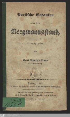 Poetische Gedanken über den Bergmannsstand