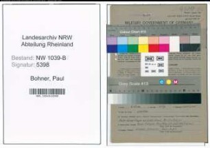 Entnazifizierung Paul Bohner , geb. 30.01.1894 (Lehrer)