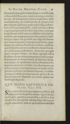 Quo Modo Rhetorica Orta Sit. Cap. VII.