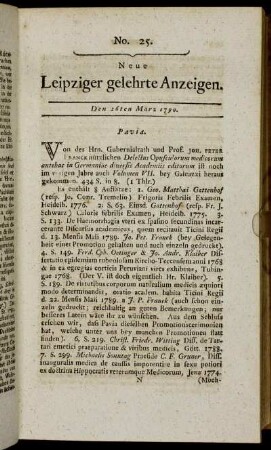 No. 25. Den 26ten März 1790.