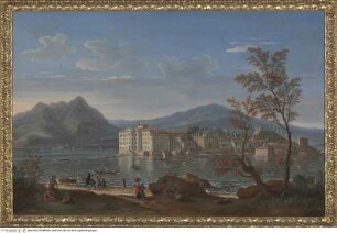 Die Isola Bella mit dem Palazzo Borromeo vom Westufer des Lago Maggiore