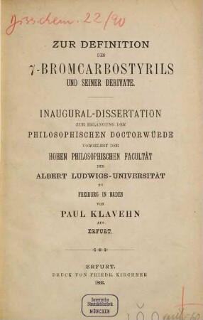 Zur Definition des ??-Brom-carbostyrils und seiner Derivate ...
