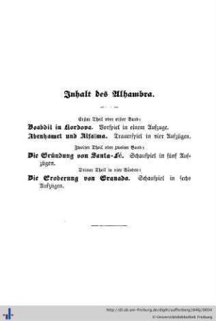 Inhalt des Alhambra