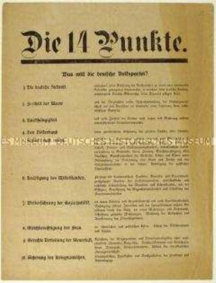 Aufruf zum Eintritt in die Deutsche Volkspartei und zur Wahl der Nationalversammlung 1919