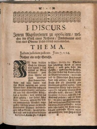 I. Discurs. - V. Discurs.