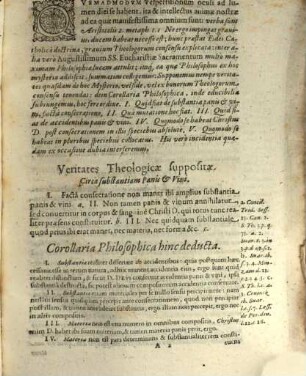 Corollaria Philosophica, Deducta ex SS. Evcharistiae Sacramento