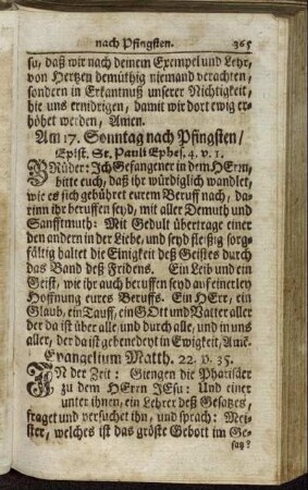 Am 17. Sonntag nach Pfingsten. - Am 24. und letzten Sonntag nach Pfingsten.