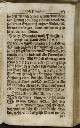 Am 17. Sonntag nach Pfingsten. - Am 24. und letzten Sonntag nach Pfingsten.