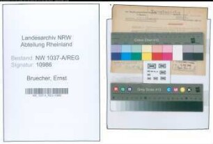 Entnazifizierung Ernst Bruecher , geb. 17.11.1887 (Steueramtmann)