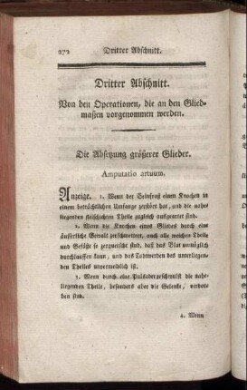 Dritter Abschnitt. Von den Operationen, die an den Gliedmaßen vorgenommen werden.