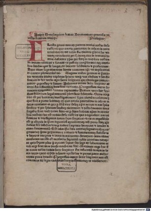 Incipit Breuiloquium fratris Bonauenture generalis ministri fratrum minor[um]