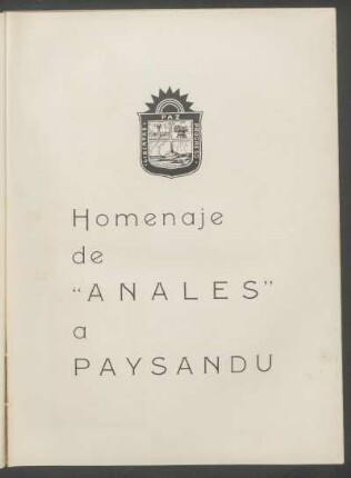Homenaje de "Anales" a Paysandú
