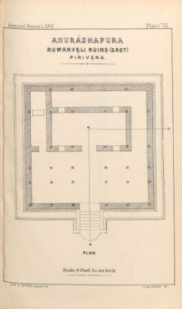 Plate VII. Anurádhapura. Ruwanveli Ruins (East). Pirivena. Plan