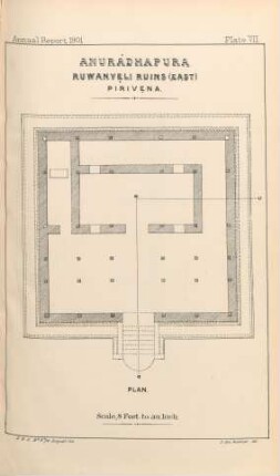 Plate VII. Anurádhapura. Ruwanveli Ruins (East). Pirivena. Plan