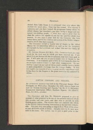 Cotton Growing and Nigeria. By C. A. Birtwistle.