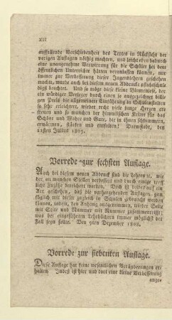 Vorrede zur siebenten Auflage