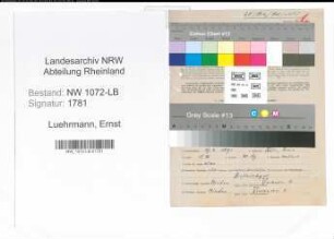 Entnazifizierung Ernst Luehrmann , geb. 29.07.1891 (Beamter)