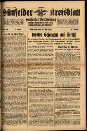 Erste Ausgabe vom Mittwoch, den 20. Mai 1942.