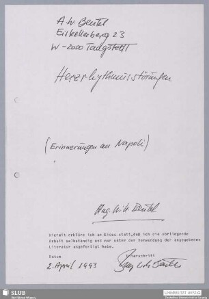 Herzrhythmusstörungen : Erinnerungen an Napoli