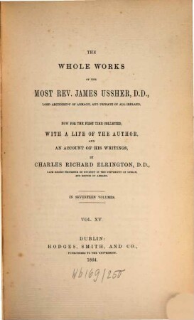 The whole works of the most rev. James Ussher. 15