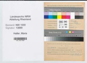 Entnazifizierung Maria Haller, geb. 10.09.1894 ()