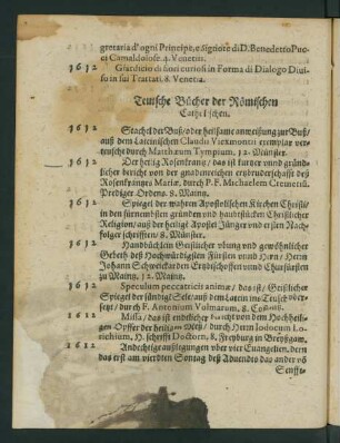 Teutsche Bücher der Römischen Catholischen.