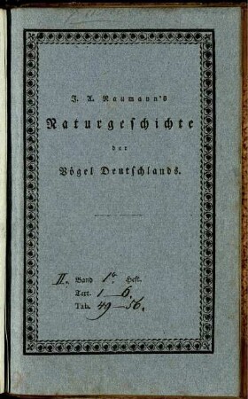 Theil 2, Taf: Johann Andreas Naumann's Naturgeschichte der Vögel Deutschlands. Theil 2, Taf