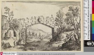 [Landschaft mit Fluss und Brücke]