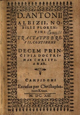 Tractatus brevis : continens decem principia doctrinae christianae