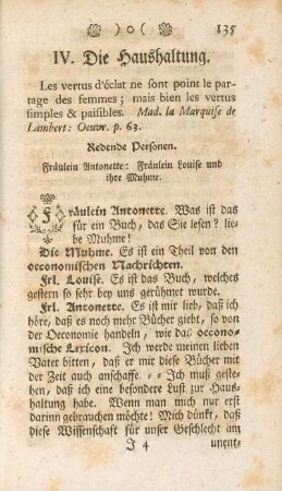 IV. Die Haushaltung