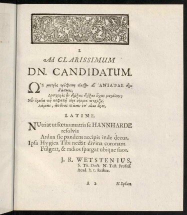 A2r-B4v, I. Ad Clarissimum D. Candidatum. - Finis.