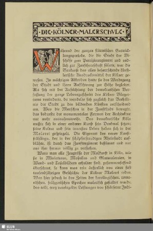 Die Kölner Malerschule : Kölner Malerschule