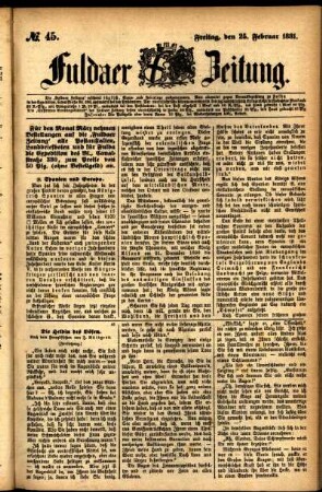 Ausgabe vom Freitag, den 25. Februar 1881.