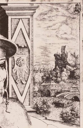 Ausschnitt der Landschaft aus dem Kupferstich Leonhard von Eck