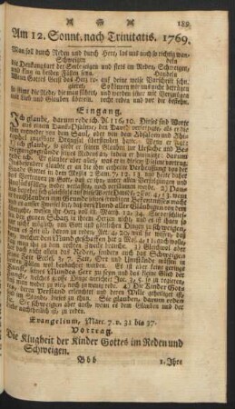 Am 12. Sonnt. nach Trinitatis. 1769