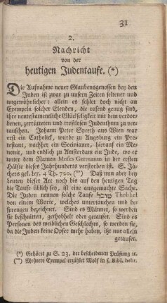 2. Nachricht von der heutigen Judentaufe.