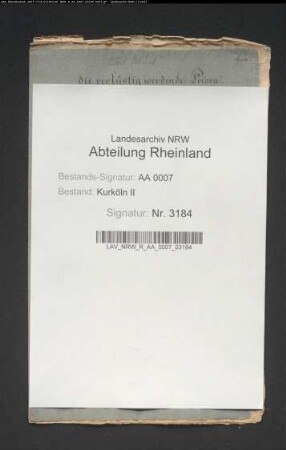 Nachlässe der Beamten an Archivalien; verschwundene Archivalien