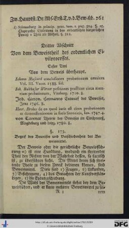 Dritter Abschnitt. Von dem Beweistheil des ordentlichen Civilprocesses.
