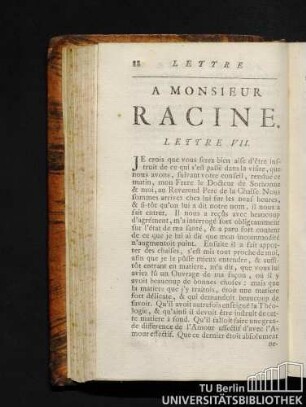 A Monsieur Racine. Lettre VII.