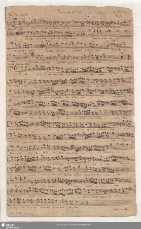 Masses. Arr - Mus.3356-D-513a : V (4), Coro, orch - C; Hob XXII:5