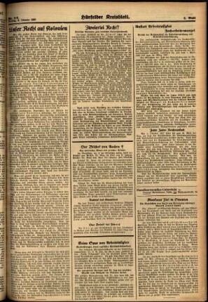 Zweite Ausgabe vom Freitag, den 08. Oktober 1937.