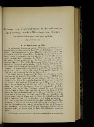 Einlassen von Winterhochwasser in die rechtsseitige Elbniederung zwischen Wittenberge und Dömitz.