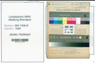 Entnazifizierung Ferdinand Jansen , geb. 26.07.1907 (Friseurmeister)