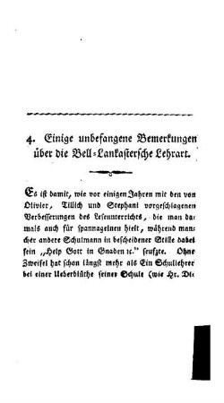 Einige unbefangene Bemerkungen über die Bell-Lankastersche Lehrart