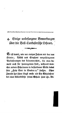 Einige unbefangene Bemerkungen über die Bell-Lankastersche Lehrart