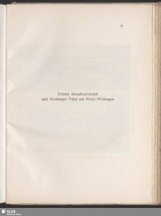 Erfurter Abendmahlskelch und Nürnberger Pokal aus Nieder-Wildungen