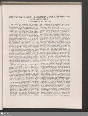 Zur Vorrömischen Besiedlung Des Bayerischen Alpengebietes