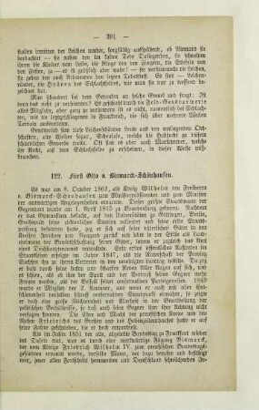 122. Fürst Otto v. Bismarck-Schönhausen
