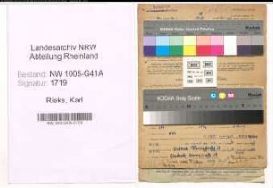 Entnazifizierung Karl Rieks , geb. 17.01.1918 (Bahnpolizist)